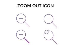 Set of zoom out icons. Magnifying glass zoom out sign. Used for SEO or websites vector