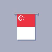 ilustración de la plantilla de la bandera de singapur vector