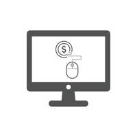 Pay per click icons. Concept for SEO, payment collection and web design. PPC icon vector