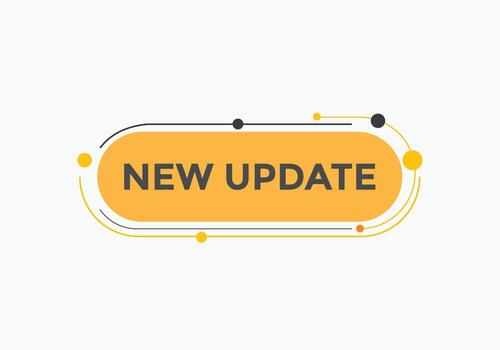 nueva plantilla web de texto de actualización. ilustración vectorial nuevo botón de actualización. nueva burbuja de diálogo de actualización vector