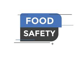 food safety text text button. Colorful web banner food safety text. Vector illustration