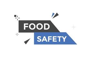 food safety text text button. Colorful web banner food safety text. Vector illustration