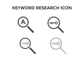 Set of keyword research icon vector illustrations. Used for SEO or websites