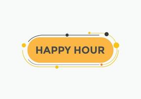 Happy hour button. Happy hour text web template. speech bubble vector