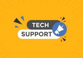 Tech Support text button. speech bubble. Tech Support Colorful web banner. vector illustration