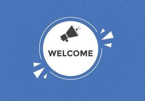 botón de texto de bienvenida. burbuja de diálogo. bienvenido colorido banner web. ilustración vectorial vector