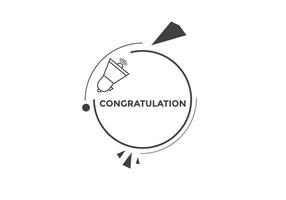 congratulation text button. speech bubble.Congratulations Colorful web banner. vector illustration