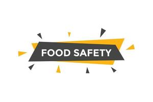 food safety text text button. Colorful web banner food safety text. Vector illustration