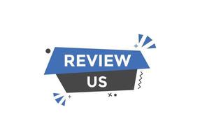 Review us Start now button. Review us User rating social banner promotion. Review Us text social media template vector