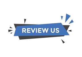 Review us Start now button. Review us User rating social banner promotion. Review Us text social media template vector