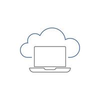 ilustración de vector de icono de computación en nube. símbolo de computación en la nube para seo, sitio web y aplicaciones móviles