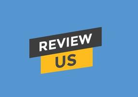 Review us Start now button. Review us User rating social banner promotion. Review Us text social media template vector