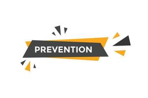 prevention button. speech bubble. prevention Colorful web banner. vector illustration