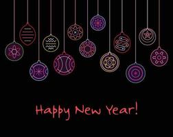 Happy New Year neon vector design