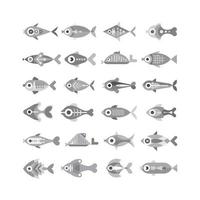 Fish vector icon set