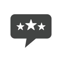 comentarios o iconos de revisión del cliente ilustración vectorial. símbolo de signo de revisión de 5 estrellas del cliente para seo, web y aplicaciones móviles vector