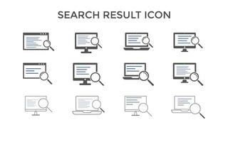 conjunto de iconos de resultados de búsqueda ilustración vectorial.símbolo de icono de resultado de búsqueda para seo, sitio web y aplicaciones móviles. vector