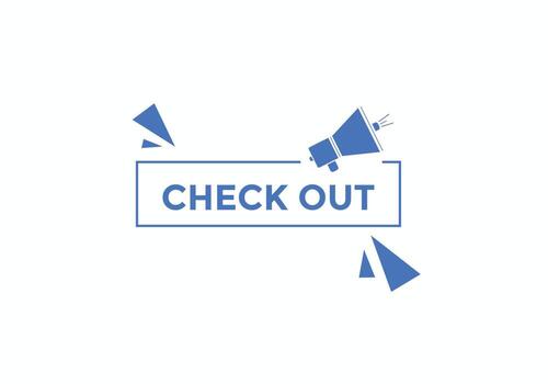 Check out text button. speech bubble. Check out Colorful web banner template. vector illustration