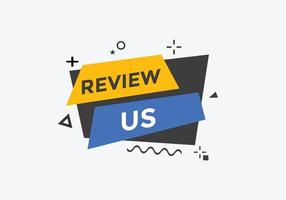 Review us Start now button. Review us User rating social banner promotion. Review Us text social media template vector