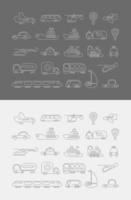 iconos de vector de neón de transporte