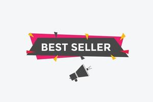 Best seller text button. speech bubble. Best seller Colorful web banner template. vector illustration