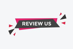 Review us Start now button. Review us User rating social banner promotion. Review Us text social media template vector