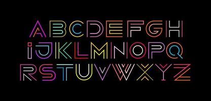 Neon Line Art Font vector