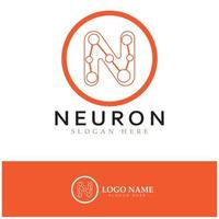 Neuron logo or nerve cell logo design,molecule logo illustration template icon with vector concept