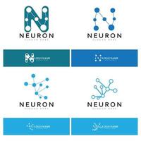 Neuron logo or nerve cell logo design,molecule logo illustration template icon with vector concept