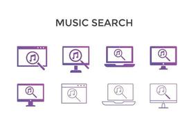 Set of music search icons vector