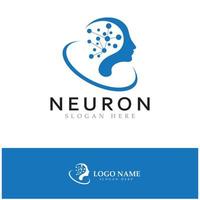 Neuron logo or nerve cell logo design,molecule logo illustration template icon with vector concept