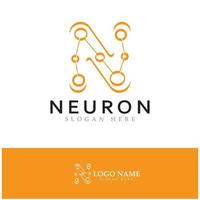 Neuron logo or nerve cell logo design,molecule logo illustration template icon with vector concept