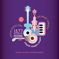 diseño del cartel del festival de jazz vector