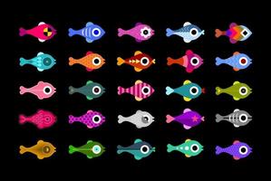 iconos de vector de pescado