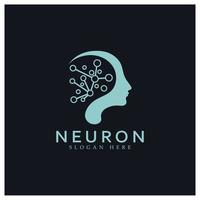 Neuron logo or nerve cell logo design,molecule logo illustration template icon with vector concept