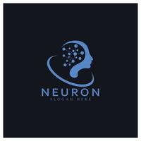 Neuron logo or nerve cell logo design,molecule logo illustration template icon with vector concept