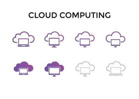 Set of Cloud computing icon Vector illustration. Cloud computing symbol for SEO, Website and mobile apps