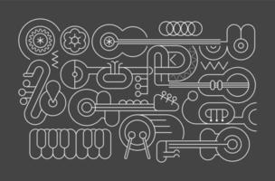 siluetas de instrumentos musicales vector