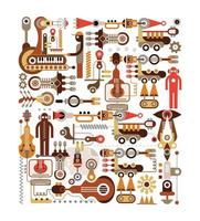 Manufacturing of music instruments vector