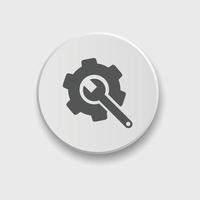 conjunto de iconos de engranaje y llave inglesa ilustración vectorial. paquete de iconos de herramientas de servicio para ui, redes sociales, sitio web aislado en fondo blanco. icono de configuración de estilo plano. vector