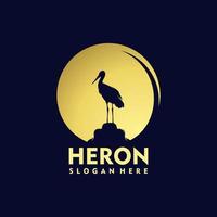 Simple heron logo concept vector art