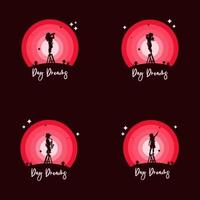 Set of kids reach dreams logo vector