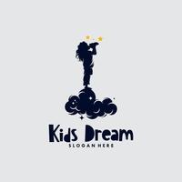 Little kids dreams logo design vector