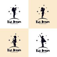 conjunto de logo de sueños de niños vector