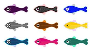 conjunto de iconos de pescado vector