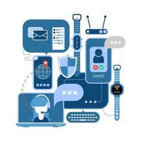 Online Communication and Electronic Devices vector