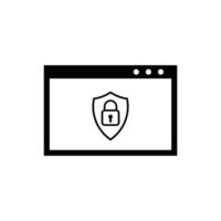 Web security icons. Website security shield protection icon symbol vector