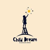 Little kids dream logo design vector