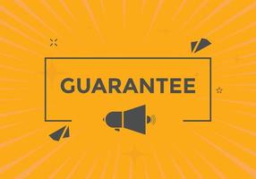 guarantee button. speech bubble. guarantee Colorful web banner. vector illustration. guarantee label sign template