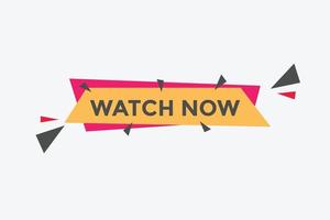 watch now text button. Best service speech bubble. Watch now Colorful web banner. vector illustration